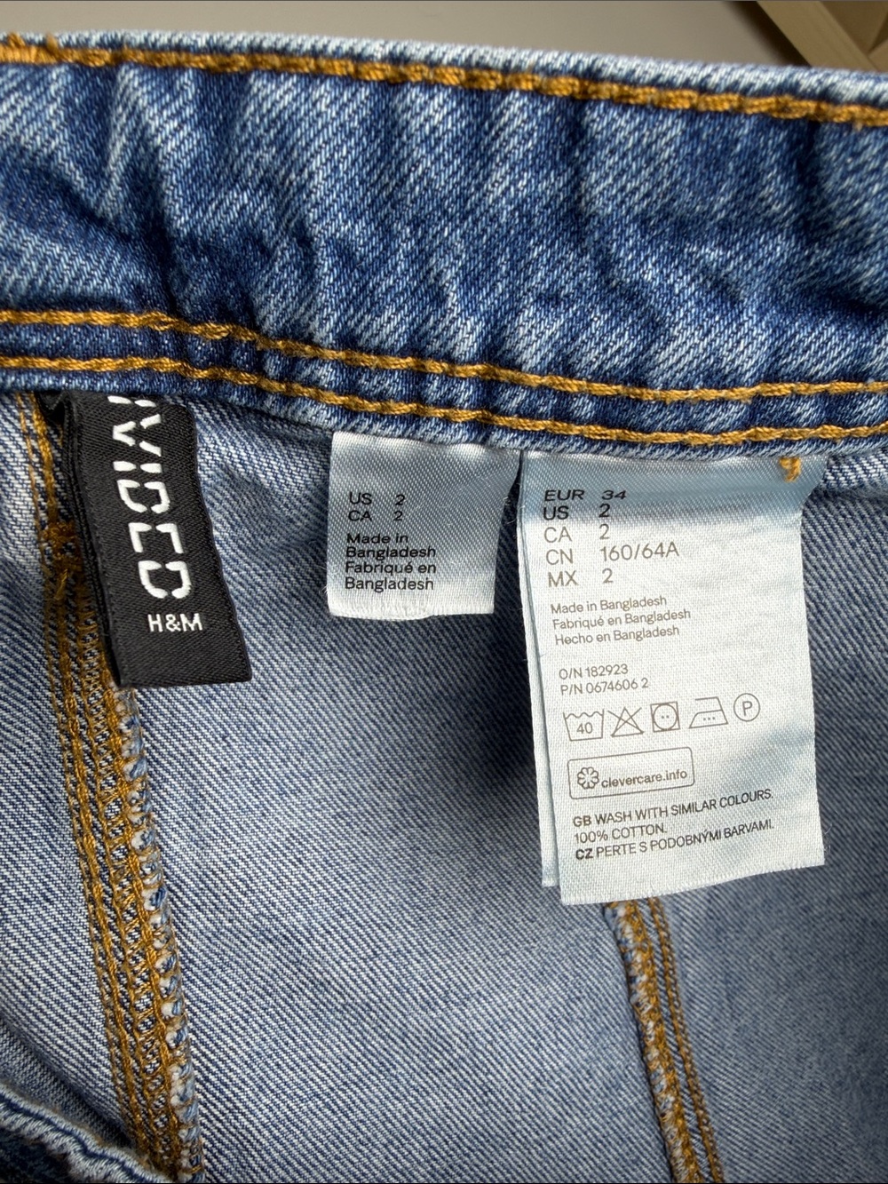 H&M divided Blue Denim Button-Front A-Line Skirt 2 dark night out casual summer - Picture 4 of 4